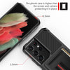 For Samsung Galaxy S21 Ultra 5G ZM06 Card Bag TPU + Leather Phone Case(Black)