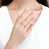 S925 Sterling Silver Ladies Fashion Ring Diamond Simple Ring, Size: 9