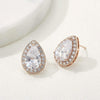 Heart Seed Drop Earrings Zircon Fashion Stud Earrings, Metal Color:rose gold