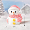 3pcs Christmas Lovely Micro Landscape Snow Ornament Decorative Accessories, Style: No.14 Scarf Snowman Pink