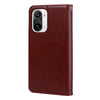 For Xiaomi Redmi K40 / K40 Pro Rose Embossed Horizontal Flip PU Leather Case with Holder & Card Slots & Wallet(Brown)