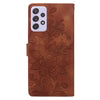 For Samsung Galaxy A52 / A52s 5G Lace Floral Embossed Magnetic Buckle PU Phone Case With Wrist Strap(Brown)