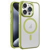 For iPhone 15 Pro Hardware Side Cooling Skin Feel Frosted Metal Lens Frame MagSafe Phone Case(Green)