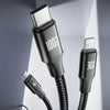 ROMOSS PD100W 3-In-1 Data Cable Type-C/USB-C To 8 Pin & Type-C & Micro Fast Charging Line 1.5m(Black)