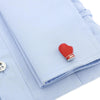 Men Shirts Enamel Lacquered Cufflinks, Color: Red Boxing Glove