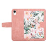 For iPhone XR Floral Pattern Leather Phone Case with Lanyard(Pink)