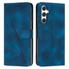 For Samsung Galaxy A56 5G Dream Triangle Leather Phone Case with Long  Lanyard(Blue)