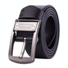 Men Pin Buckle Leather Belt Pure Leather Pants Belt, Belt Length:110cm(black)