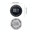 Dishwasher Round Magnet Clean Dirty Sign Double-Sided Dishwasher Magnet Cover(Gray Blue)