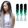 Fashion Color Gradient Individual Braid Wigs Chemical Fiber Big Braids, Length: 60cm(47 Black+Dark Green+Light Green)