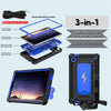 For Samsung Galaxy Tab A9 Armor Bolt Shape Holder Silicone Hybrid PC Tablet Case(Black Blue)