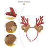 Christmas Deer Antler Plush Headband Festival Party Makeup Props(Gold)