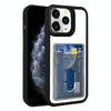 For iPhone 11 Pro Max Electroplated Card Bag Acrylic Hybrid TPU Phone Case(Black)