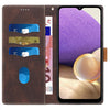 For Samsung Galaxy A32 4G Grid Stitching Leather Phone Case with Lanyard(Brown)