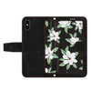 For iPhone XS / X Floral Pattern Leather Phone Case with Lanyard(Black)