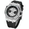 CAGARNY 6861 Checkered Pattern Polygonal Dial Quartz Silicone Strap Watch(White Dial Black Belt)