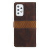 For Samsung Galaxy A53 5G Grid Stitching Leather Phone Case with Lanyard(Brown)