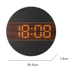 G218B Wooden Living Room Digital Display Clock Home Decoration Wall Clock(Khaki)
