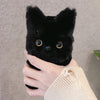 For iPhone 14 Plus 3D Cute Cat Plush Full Coverage Phone Case(Black)