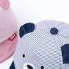 MZ7230 Bear Striped Pattern Soft Brim Caps Baby Cartoon Cotton Hats, Size: 46cm Adjustable(Pink)