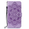 For Xiaomi Redmi K70 Sun Mandala Embossing Pattern Phone Leather Case(Purple)