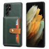 For Samsung Galaxy S25 Ultra 5G Calfskin Card Slot TPU Hybrid PU Phone Case(Green)