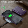 For Samsung Galaxy S24 Ultra 5G DG.MING M6 Series RFID Tri-fold Card Bag Removable Leather Phone Case(Purple)