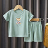 Boys Ice Silk Summer T-Shirt and Shorts Set Clothing Sets, Size: 120cm(Lake Green)