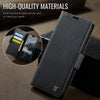 For iPhone 13 Pro AutSpace A11 Side Buckle MagSafe Magnetic RFID Phone Leather Case(Black)