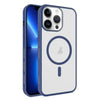 For iPhone 13 Pro Max Frosted Translucent Side Ice Fog Cooling MagSafe Phone Case(Blue)