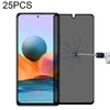 25 PCS Full Cover Anti-peeping Tempered Glass Film For Xiaomi Redmi Note 10 Pro Max