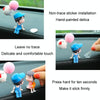 In Car Ornament Lovely Kissing Couple Doll, Colour:Blue+Spring Balloon