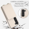 For Samsung Galaxy S23 5G Crossbody Dual-buckle Wallet RFID Back Leather Phone Case(White)