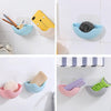 5 PCS Plastic Drain Soap Box Bathroom Wall-mounted Soap Storage Box(Dark Blue)