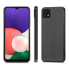 For Samsung Galaxy A22 5G Carbon Fiber Texture Leather Back Cover Phone Case(Black)