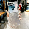 For Samsung Galaxy Z Flip5 5G Transparent Edge PC Folding Phone Case(Feather Yarn)