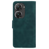 For Asus Zenfone 9 Skin Feel Pure Color Flip Leather Phone Case(Green)