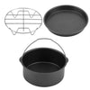 5 in 1 Fryer Accessory Set Multifunctional Air Fryer Set Grill Pizza Pan Five-piece set (round baking pan)