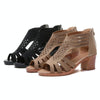 Crystal Hollow Out Peep Toe Wedges Sandals, Size:38(Black)