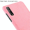 For Huawei P Smart S Shockproof Crocodile Texture PC + PU Case(Pink)