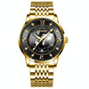 BINBOND B1117 30M Waterproof Earth Dial Butterfly Buckle Luminous Quartz Watch(Full-gold-Black-Gold)