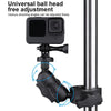 360 Rotation Adjustable Action Camera Bike Motorcycle Handlebar Holder with Phone Clamp (Black)