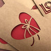 Retro Kraft Paper Hollowed Love Greeting Card Valentine Day Message Card(Hit The Heart)