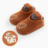 Baby Socks Cartoon Print Glue Strap Baby Anti-Slip Floor Socks Size: S 0-1 Years Old(Brown)