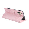 For Samsung Galaxy A13 4G / 5G Rose Flower Embossed 3-Card Slots Leather Phone Case(Pink)