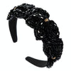 Ladies Handmade Crystal Flower-shaped Super Flashing Wide-brimmed Headband Hipster Hair Press(Black)
