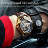 OLEVS 6661 Men Fashion Luminous Waterproof Mechanical Watch(Blue + Gold)