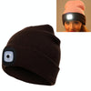 Unisex Warm Winter Polyacrylonitrile Knit Hat Adult Head Cap with 4 LED Lights, Button Battery (Coffee)