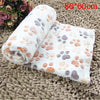 Dog Kennel Mat Footprints Pattern Thick Warm Coral Fleece Pet Dog Blankets, Size: M, 60*80cm(Beige)