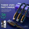WK WDC-137 3 in 1 USB to Micro USB / 8 Pin + USB-C / Type-C 3A Fast Charing Cable(White)